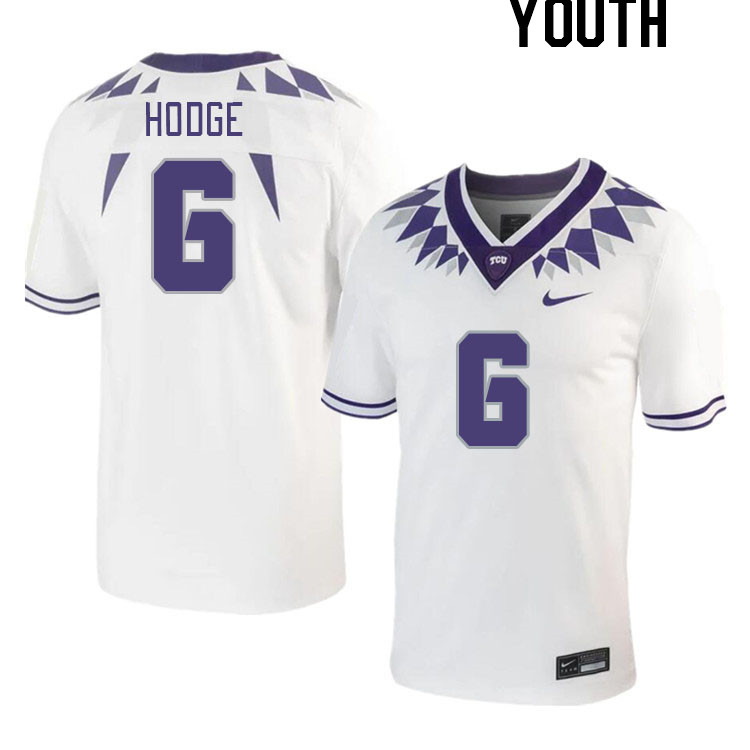 Youth #6 Jamoi Hodge TCU Horned Frogs 2023 College Footbal Jerseys Stitched-White - Click Image to Close